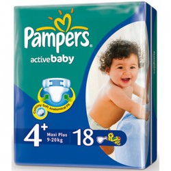 Подгузники 120 шт. Pampers актив беби макси плюс 9-20 кг р. 4+