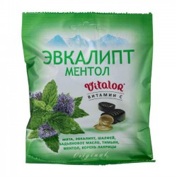 Леденцы Виталор эвкалипт-ментол с витамином С 60 г
