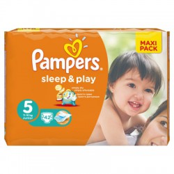 Подгузники 44 шт. Pampers слип энд плей джуниор 11-25 кг р. 5