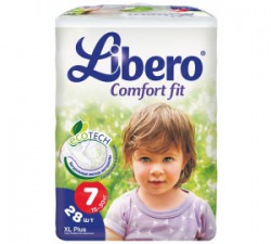 Подгузники 28 шт. Libero Комфорт фит экстра лардж плюс 15-30 кг