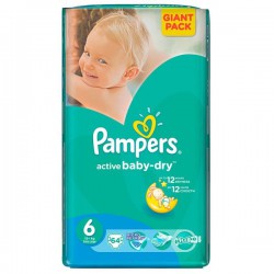 Подгузники 64 шт. Pampers актив беби экстра лардж 16+ кг р. 6