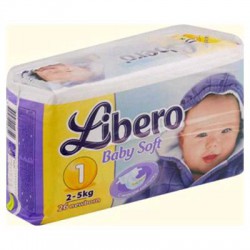 Подгузники 24 шт. Libero Беби софт ньюборн 0-2.5 кг