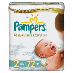 Подгузники 72 шт. Pampers премиум кеа мини 3-6 кг р. 2