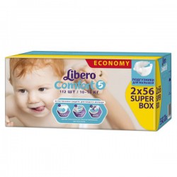 Подгузники 112 шт. Libero комфорт макси плюс 10-16 кг