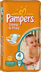 Подгузники 50 шт. Pampers слип энд плей макси ромашка 7-18 кг р. 4