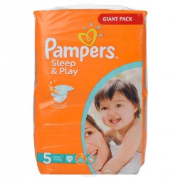 Подгузники 74 шт. Pampers слип энд плей джуниор 11-18 кг