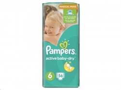 Подгузники 56 шт. Pampers актив беби экстра лардж 15+ кг р. 6