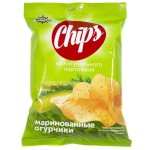 Чипсы, Штурвал 70 г Чипс картофельные со вкусом маринованных огурчиков