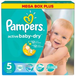 Подгузники 132 шт. Pampers актив беби джуниор 11-25 кг р. 5
