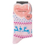 Носки женские, Milano Socks (Милано Сокс) р. 36-40 №200 шерстяные рисунок №4 розовые