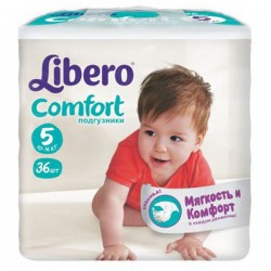 Подгузники 36 шт. Libero комфорт макси плюс 10-16 кг