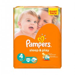 Подгузники 86 шт. Pampers слип энд плей макси 7-14 кг р. 4